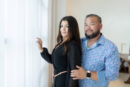 Reality TV star, Jon Gosselin pictured with his new girlfriend, Stephanie Lebo at the Ette Hotel in Orlando, Florida on July 28, 2023