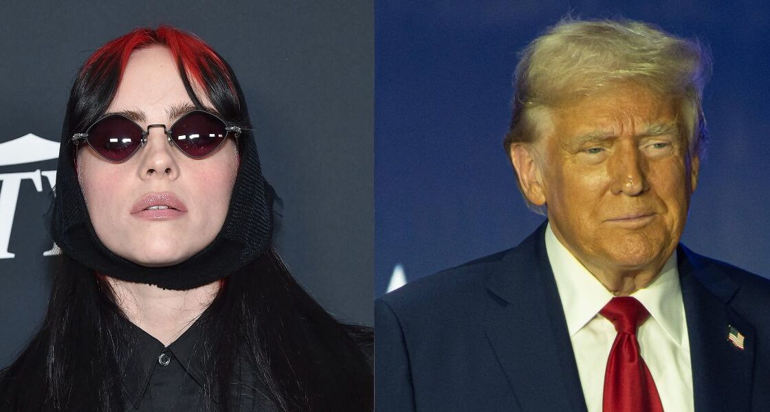 Billie Eilish (left) Donald Trump (right)