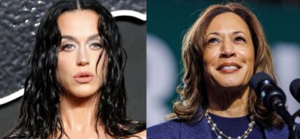 Katy Perry (left) Kamala Harris (right)