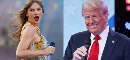 Taylor Swift (left) Donald Trump (right)