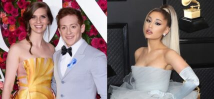 Lilly Jay, Ethan Slater, Ariana Grande photo collage