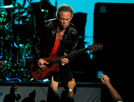Lindsey Buckingham performs with Rock band Fleetwood Mac live in concert at Bank Atlantic Center