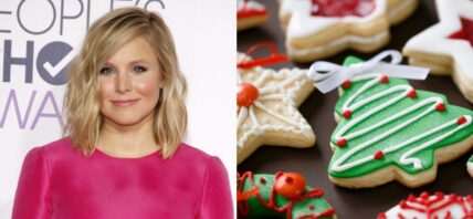 Kristen Bell (left) christmas cookies (right)