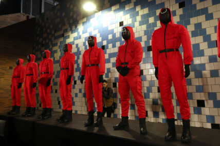 Guards at Squid Games Season 2 Los Angeles Premiere