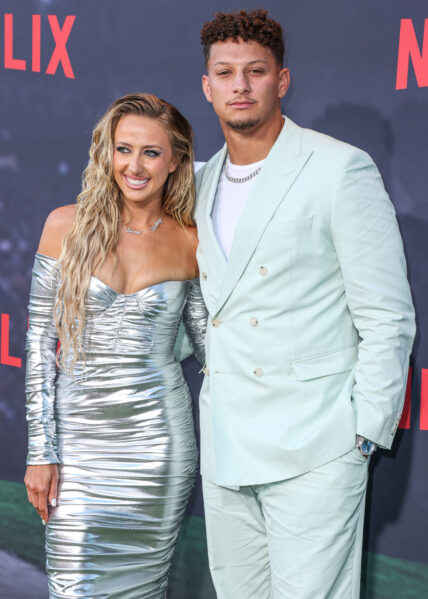 Brittany Mahomes and Patrick Mahomes at Los Angeles Premiere Of Netflix's 'Quarterback' Season 1