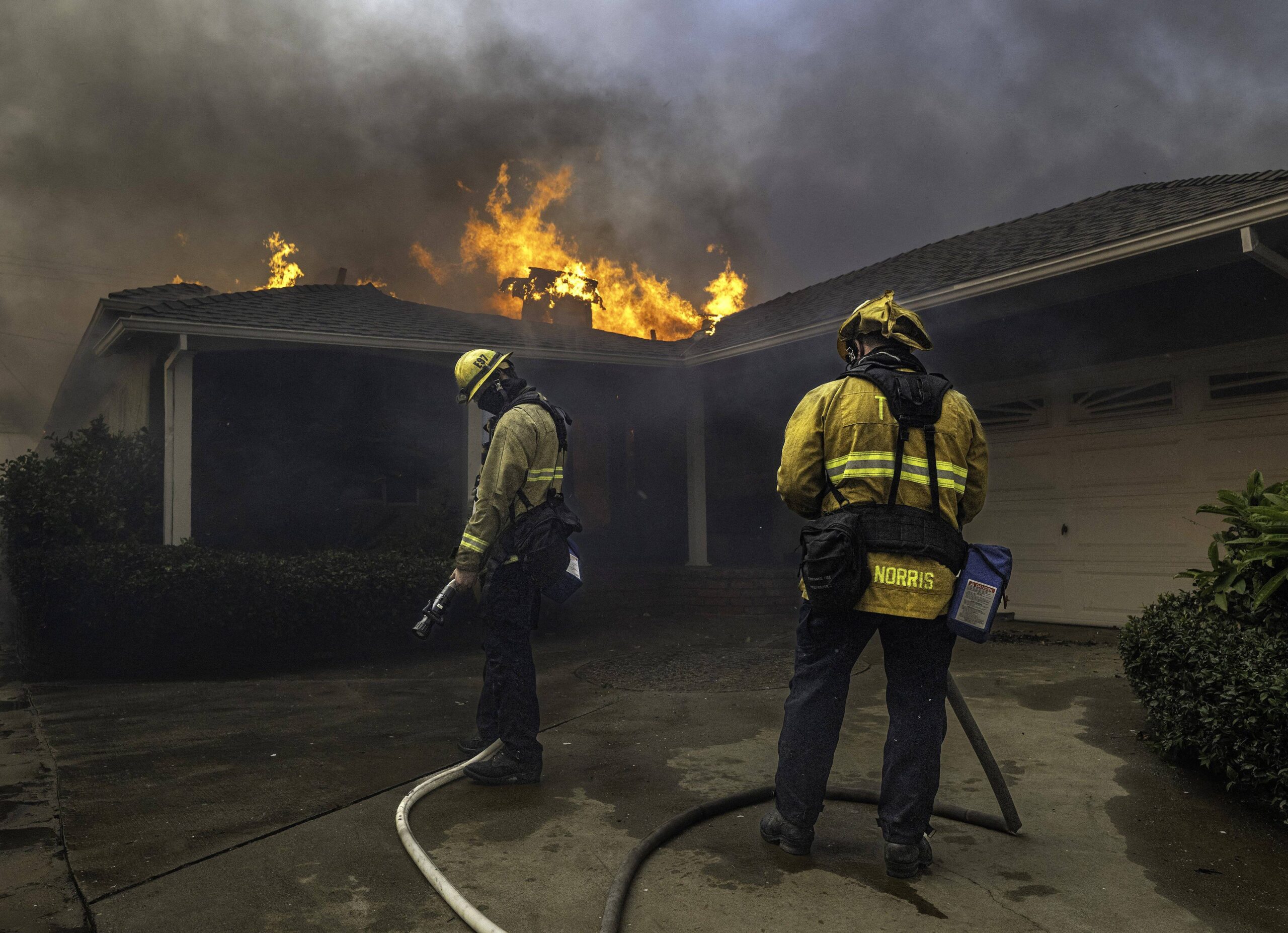 Firefighters putting out California Wildfires 2025