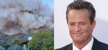 California wildfires (left) Matthew Perry (right)