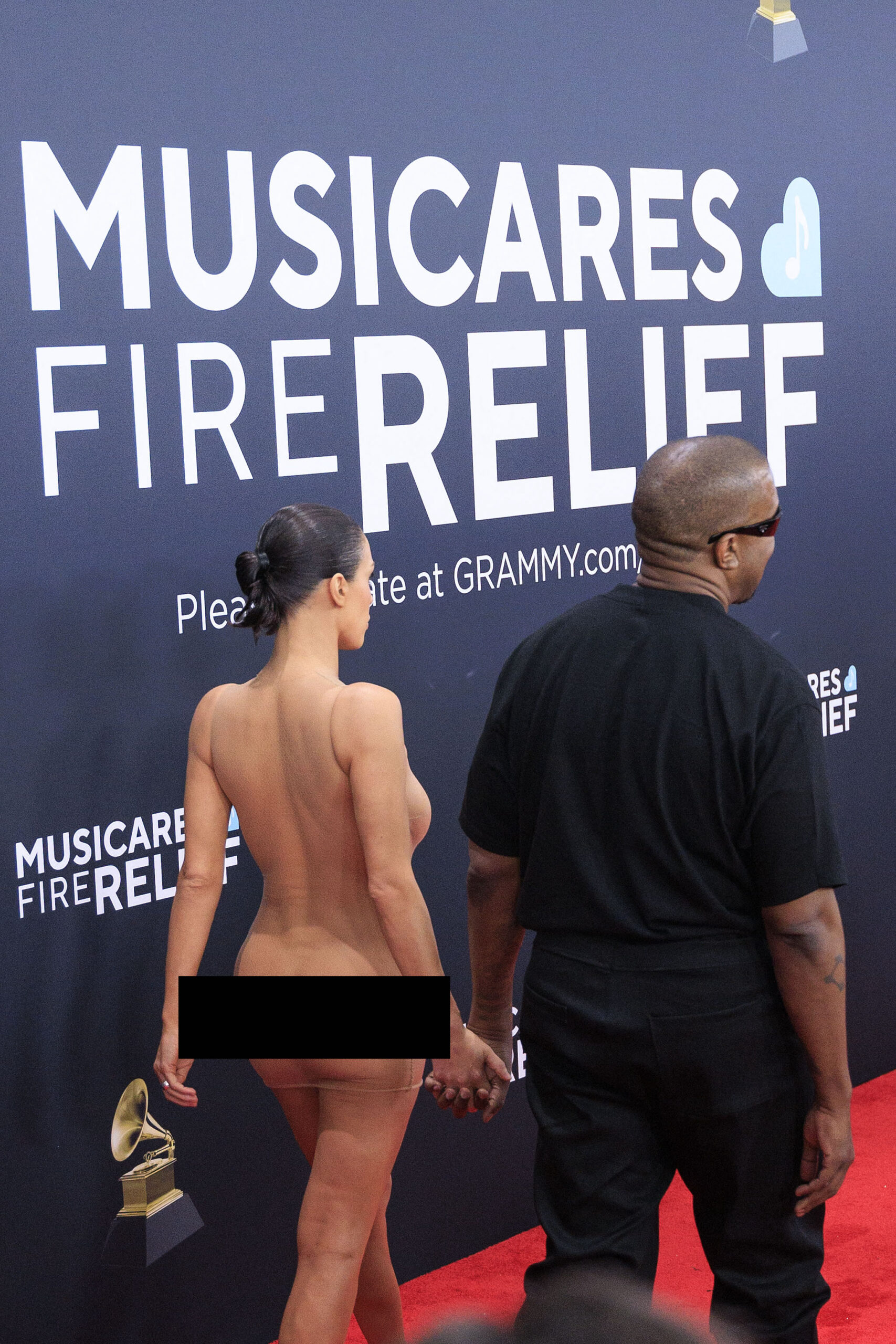 Kanye West and wife Bianca Censori on the 67th Annual Grammy Awards red carpet
