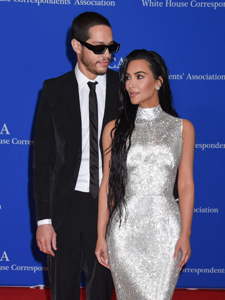 Drew Barrymore arriving to the 2022 White House Correspondents' dinner held at the Washington Hilton Hotel on April 30, 2022 in Washington, D.C. © Tammie Arroyo / AFF-USA.com. 30 Apr 2022 Pictured: Pete Davidson and Kim Kardashian. Photo credit: Tammie Arroyo / AFF-USA.com / MEGA TheMegaAgency.com +1 888 505 6342 (Mega Agency TagID: MEGA852841_013.jpg) [Photo via Mega Agency]