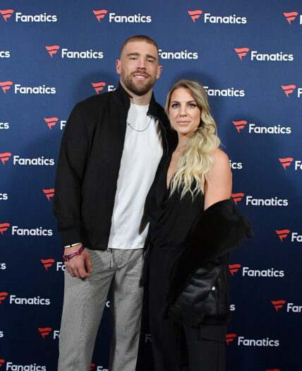 Zach Ertz and Julie Ertz at Michael Rubin's Fanatics Super Bowl Party