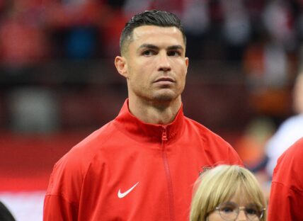 Cristiano Ronaldo looks on during Nations League match between Poland - Portugal in Warsaw