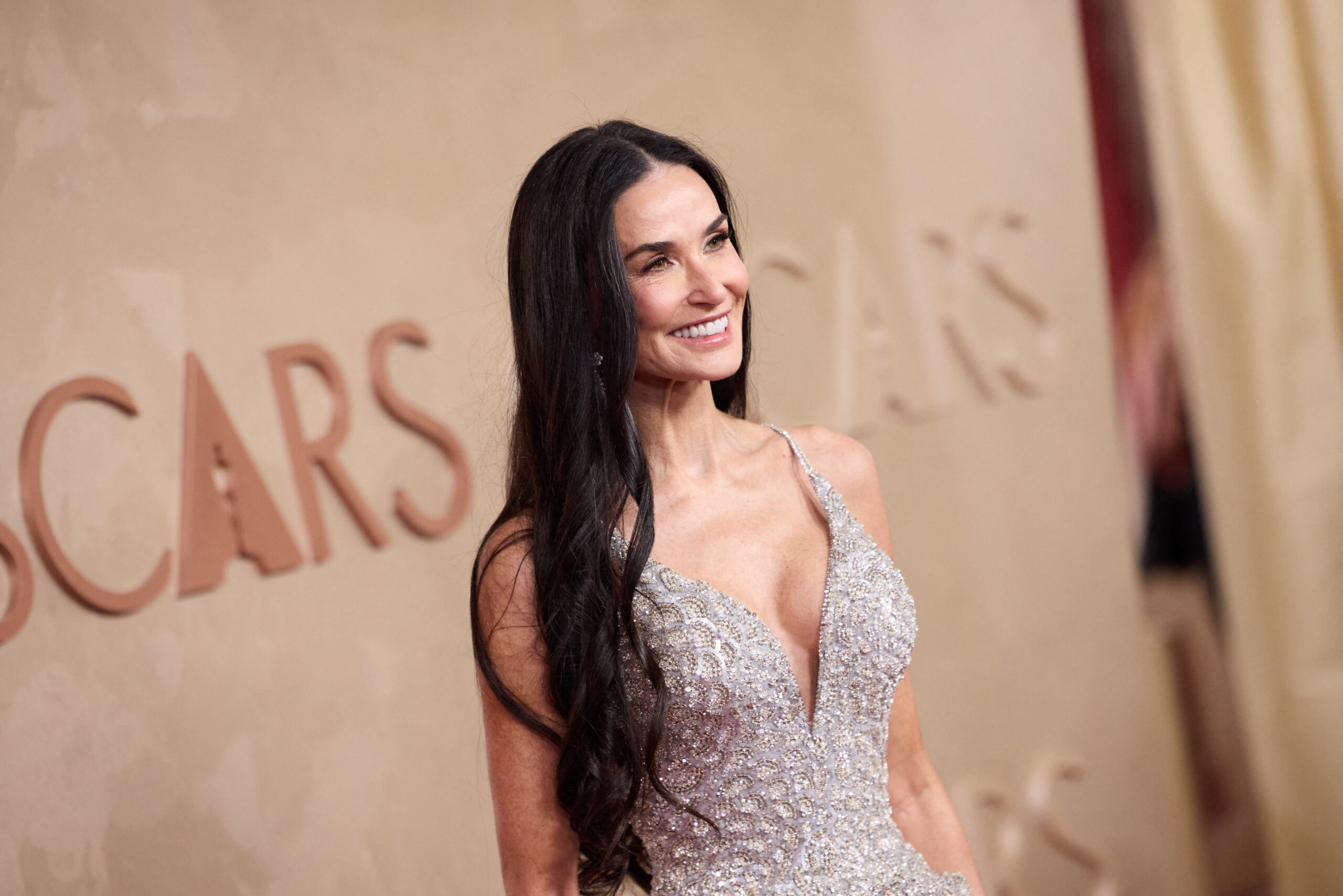 Demi Moore on the 2025 Oscars red carpet