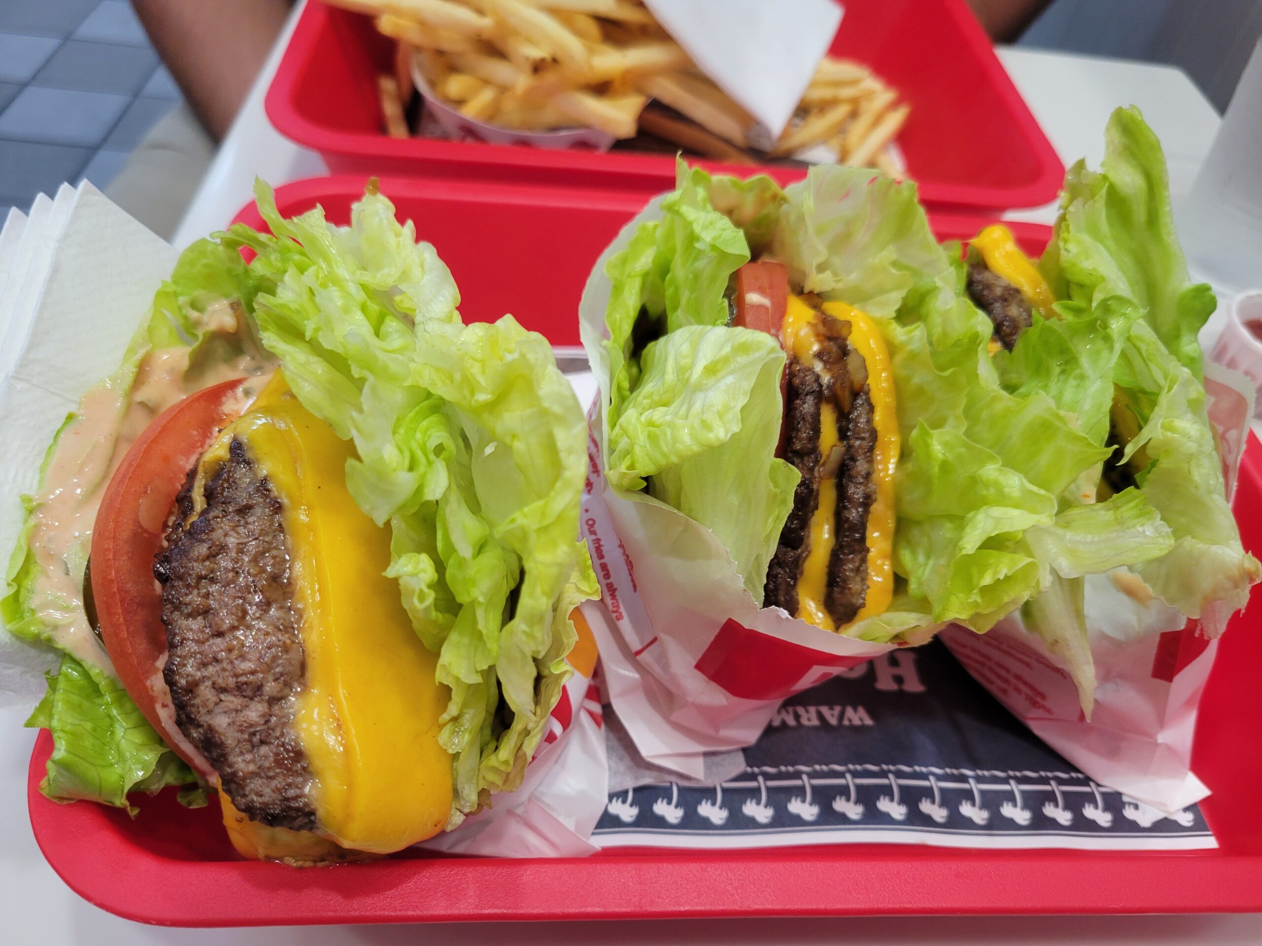 In-N-Out Burger animal-style protein-style double double