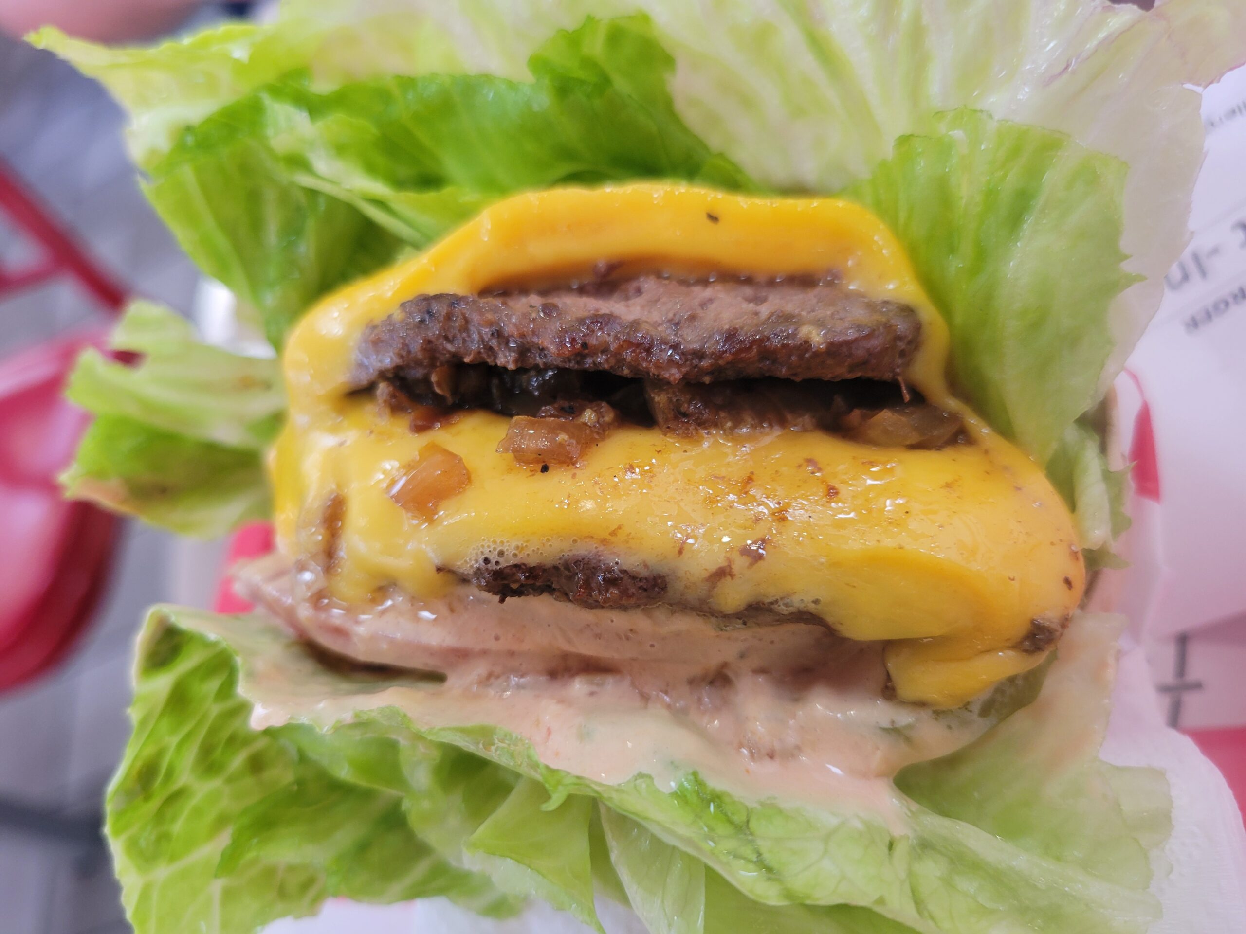 In-N-Out Burger animal-style protein-style double double