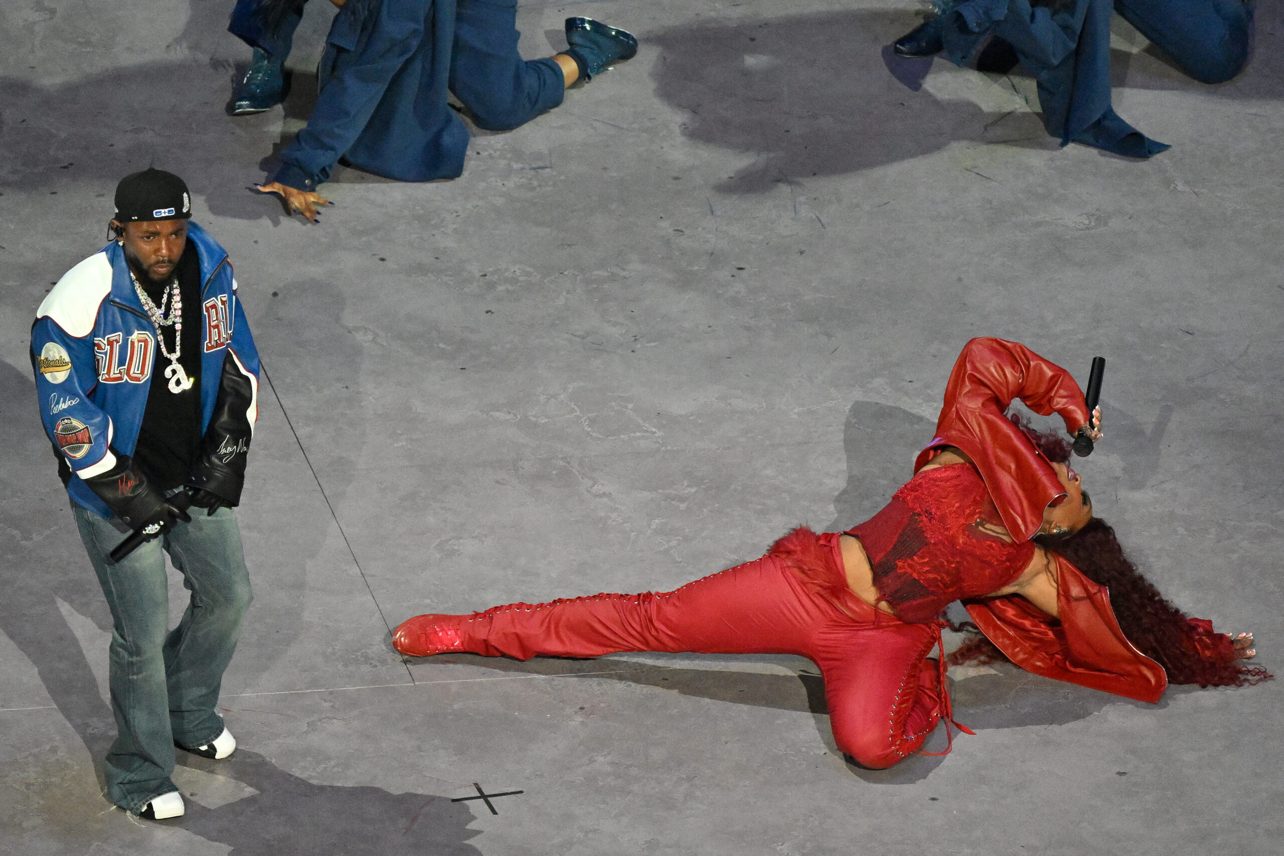 Kendrick Lamar at the Super Bowl LIX Eagles vs Chiefs FEB 09