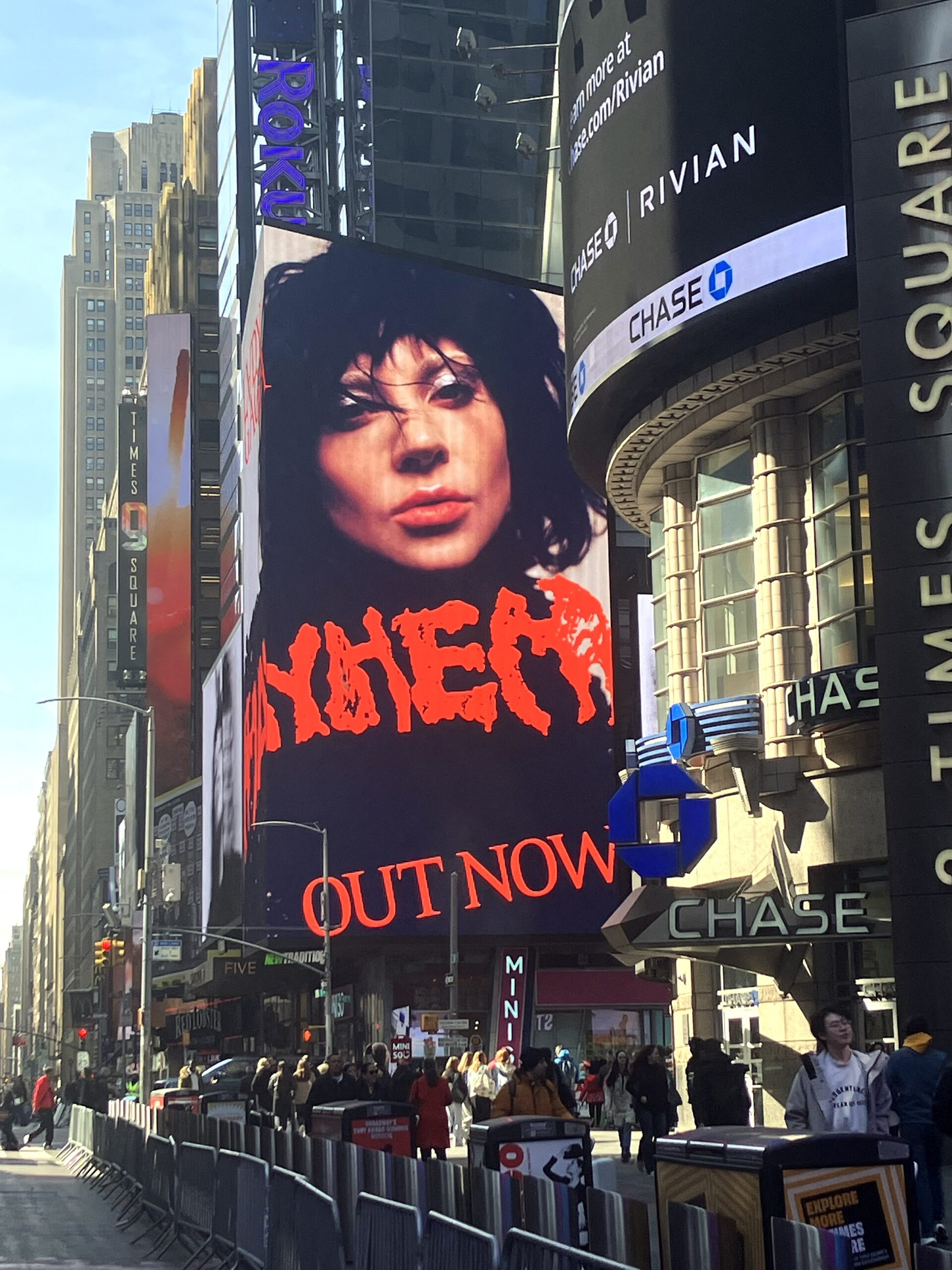 Lady Gaga's Mayhem on Broadway Marquees and Times Square Billboards in NYC