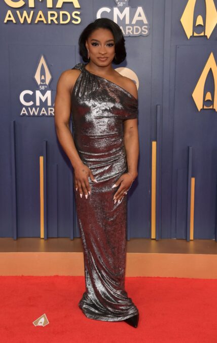 58th Annual CMA Awards - Arrivals. 20 Nov 2024 Pictured: Simone Biles. Photo credit: OConnor-Arroyo/AFF-USA.com / MEGA TheMegaAgency.com +1 888 505 6342 (Mega Agency TagID: MEGA1232138_024.jpg) [Photo via Mega Agency]