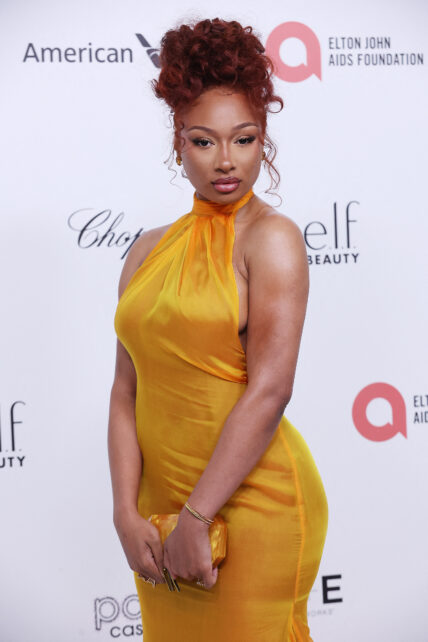 Megan Thee Stallion attends Elton John AIDS Foundation's 33rd Annual Academy Awards Viewing Party on March 02, 2025 in West Hollywood, California. Photo: Victorio/imageSPACE. 02 Mar 2025 Pictured: Megan Thee Stallion. Photo credit: C Victorio/imageSPACE / MEGA TheMegaAgency.com sales@mega.global (Mega Agency TagID: MEGA1278663_018.jpg) [Photo via Mega Agency]