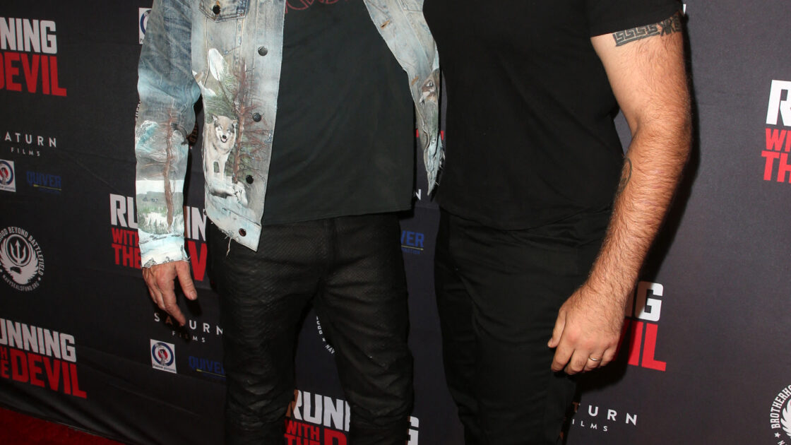 Nicolas Cage and his son Weston Coppola Cage at Premiere Of Quiver Distribution's "Running With The Devil