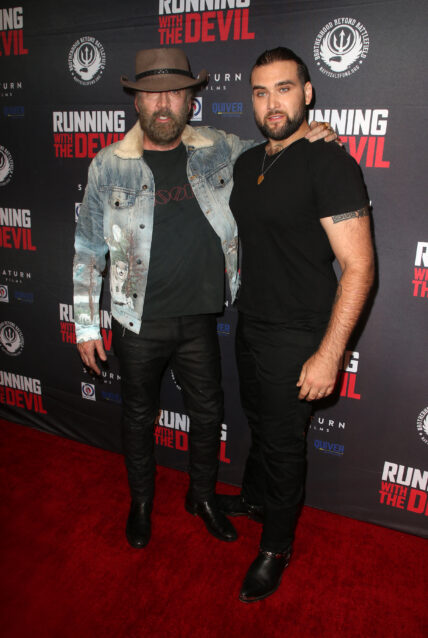 Nicolas Cage and his son Weston Coppola Cage at Premiere Of Quiver Distribution's "Running With The Devil