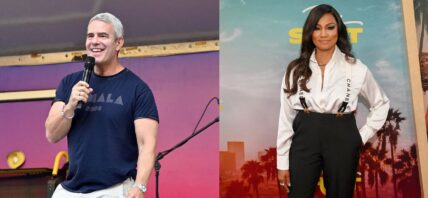 Photo collage of Andy Cohen and Garcelle Beauvais.