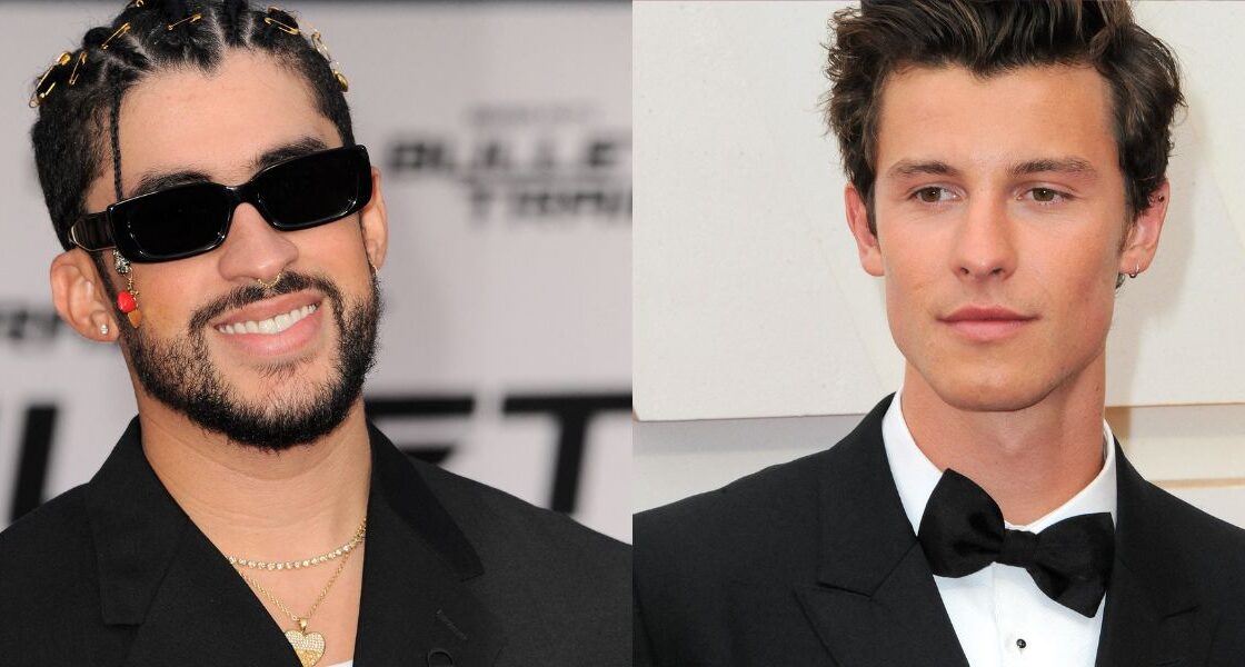 Bad Bunny (left) Shawn Mendes (right)