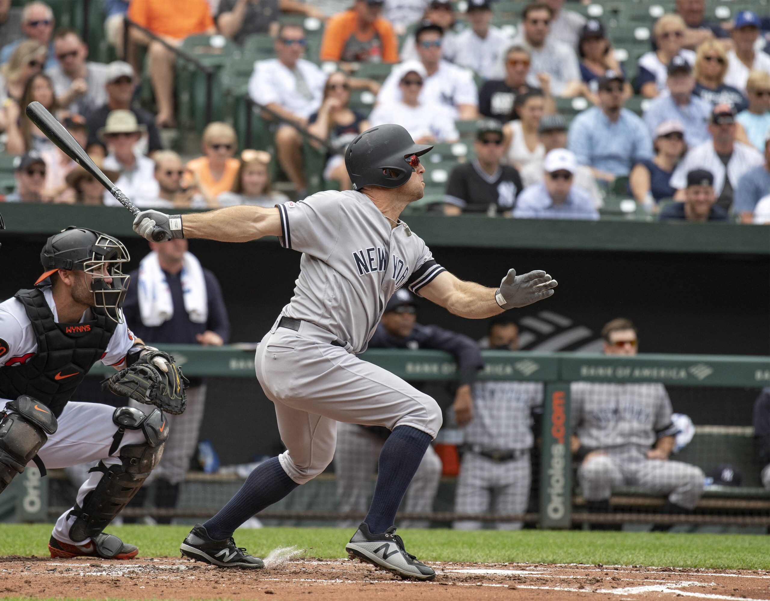 Brett Garner on the Yankees field