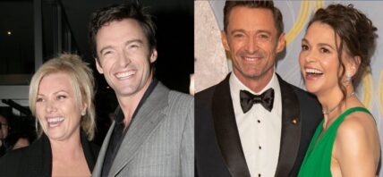 Deborra-Lee Furness and Hugh Jackman (left) Sutton Foster and Hugh Jakcman (right)