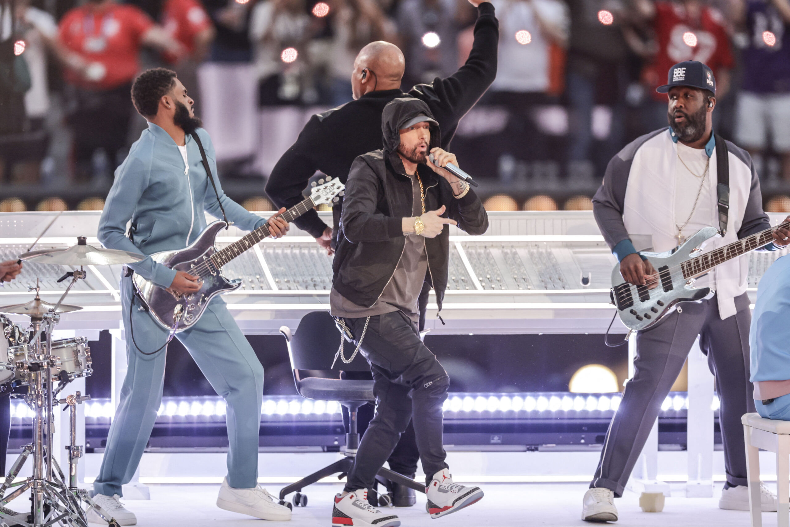 Eminem performing at Super Bowl