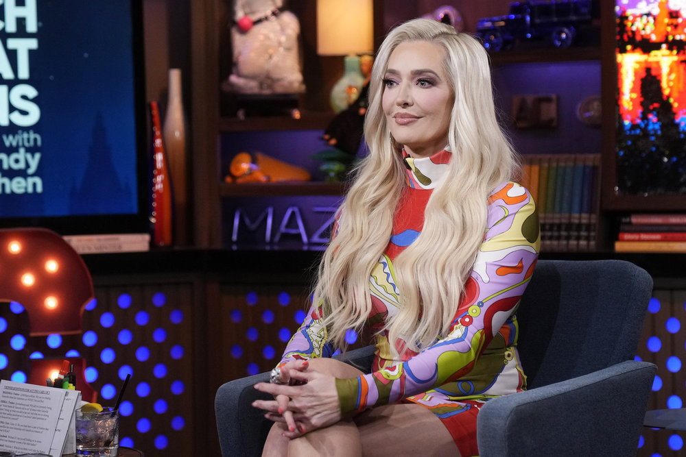 Erika Jayne during an episode of 'WWHL.'