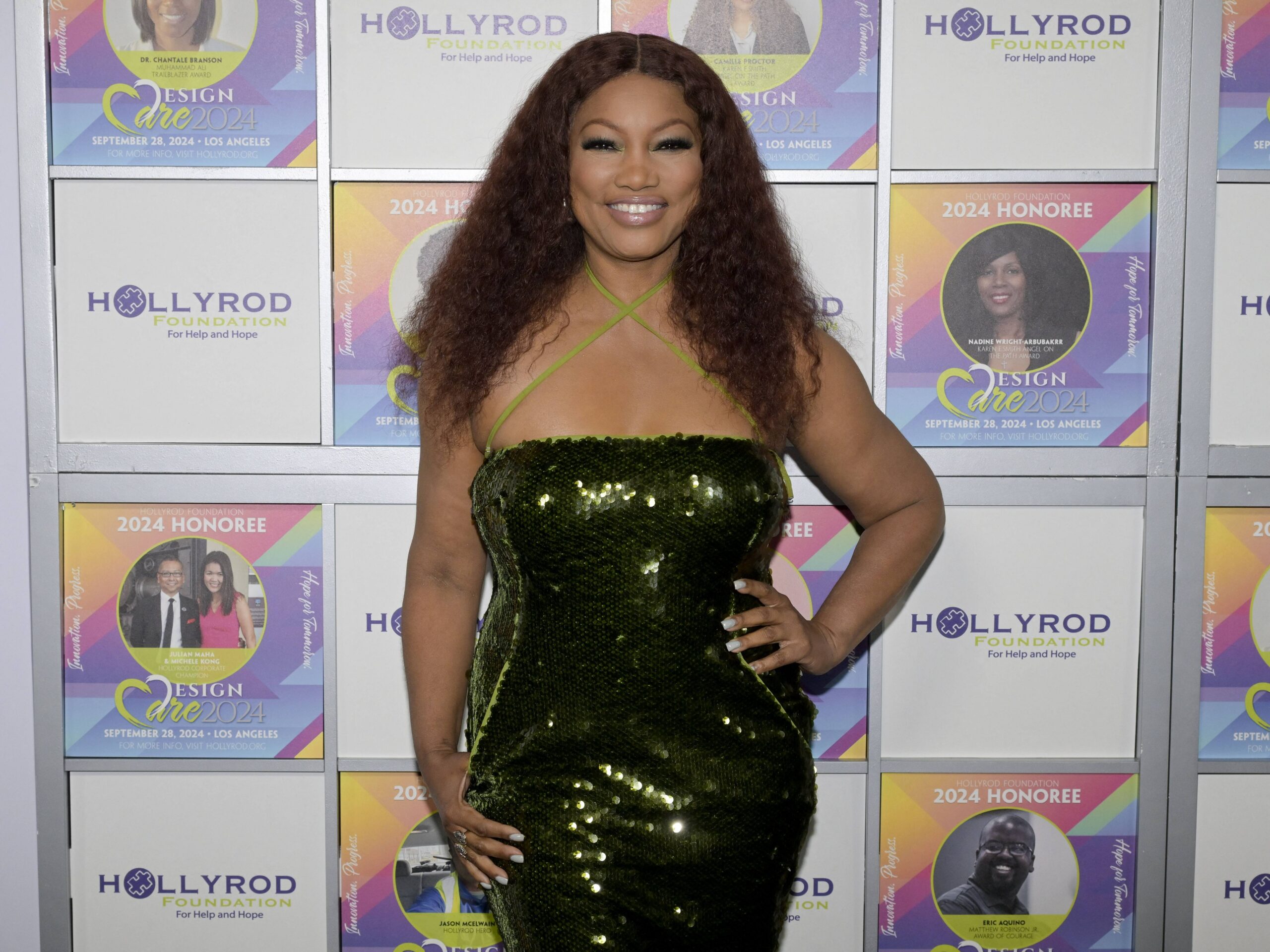 Garcelle Beauvais posing on the red carpet.