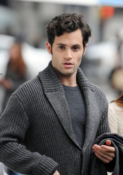 Penn Badgley filming