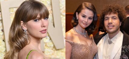 Taylor Swift (left) Benny Blanco and Selena Gomes (right)