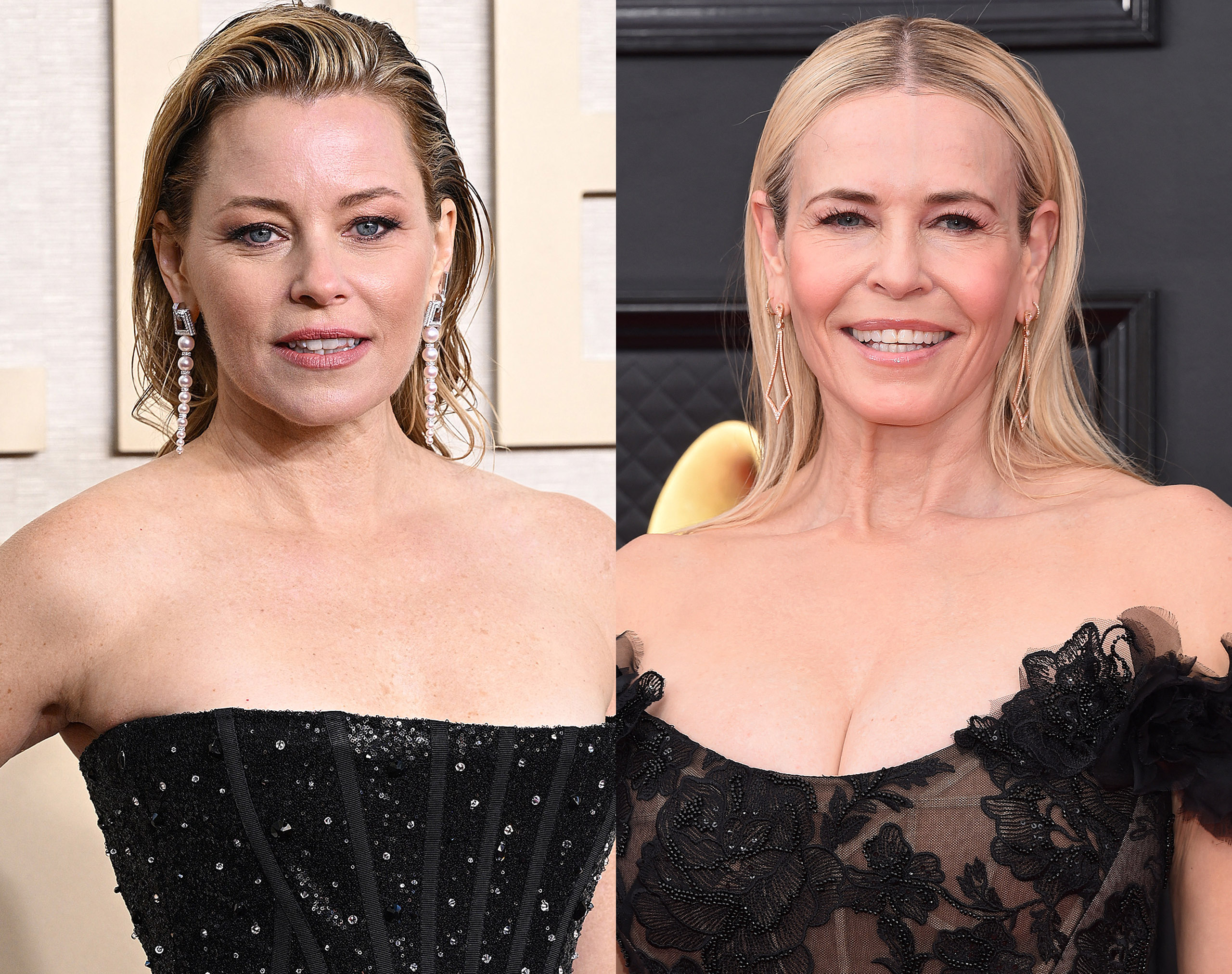 A photo collage of Elizabeth Banks and Chelsea Handler