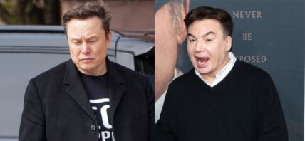 Elon Musk, Mike Myers photo collage