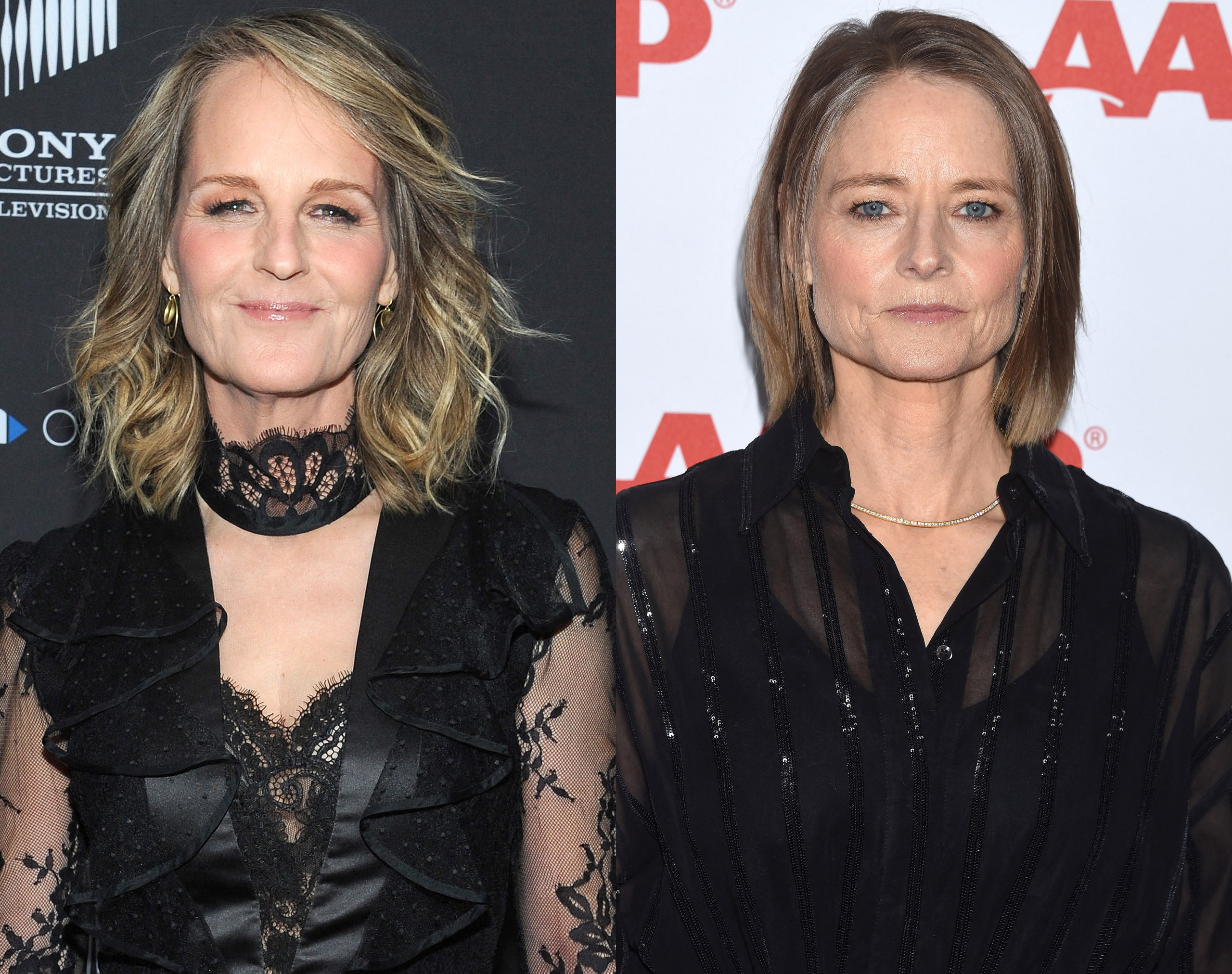 A photo collage of Helen Hunt and Jodi Foster