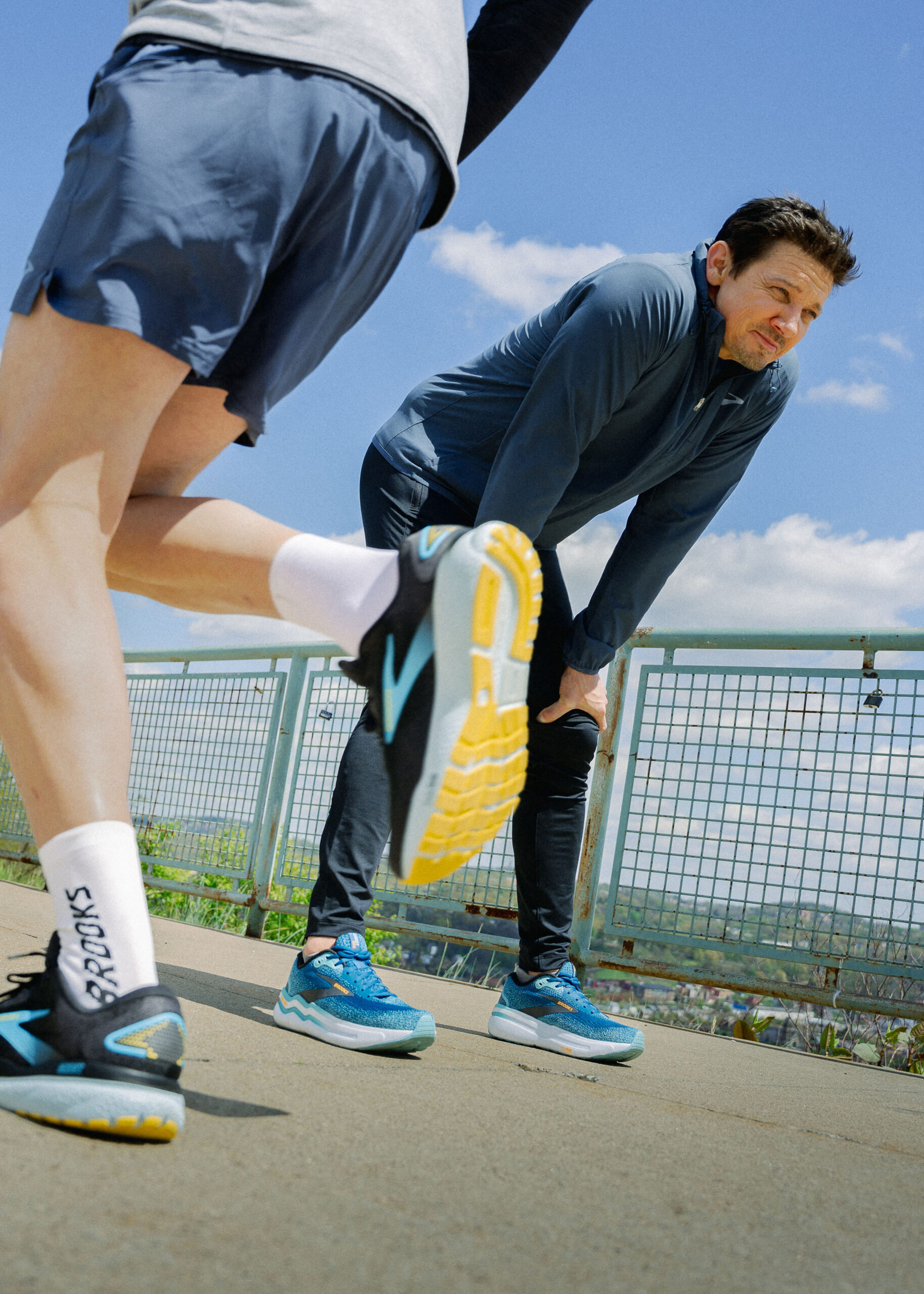 Jeremy Renner continues remarkable recovery from horrific snow plough accident by starring in Brooks Running campaign