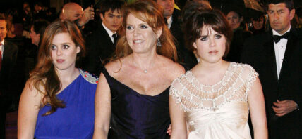 Sarah Ferguson and her daughters at the premiere of "The Young Victoria"