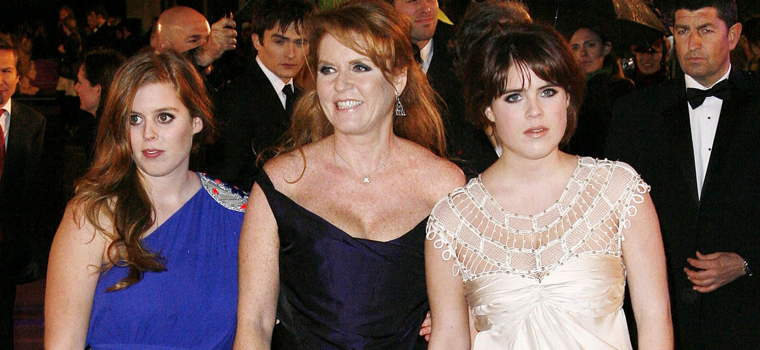 Sarah Ferguson and her daughters at the premiere of "The Young Victoria"