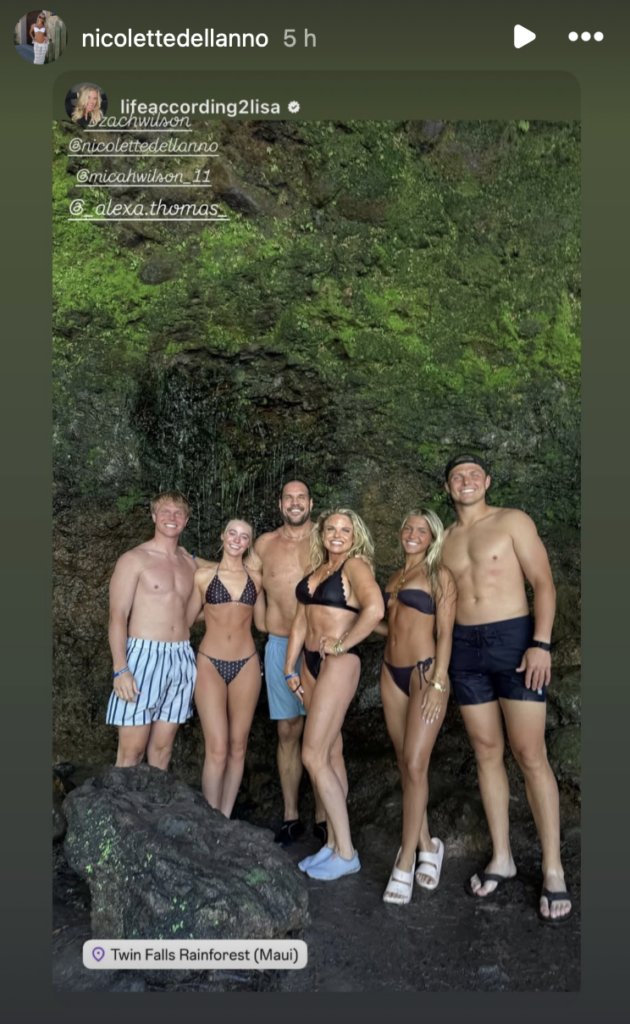 Zach Wilson poses with Nicolette Dellano and friends.