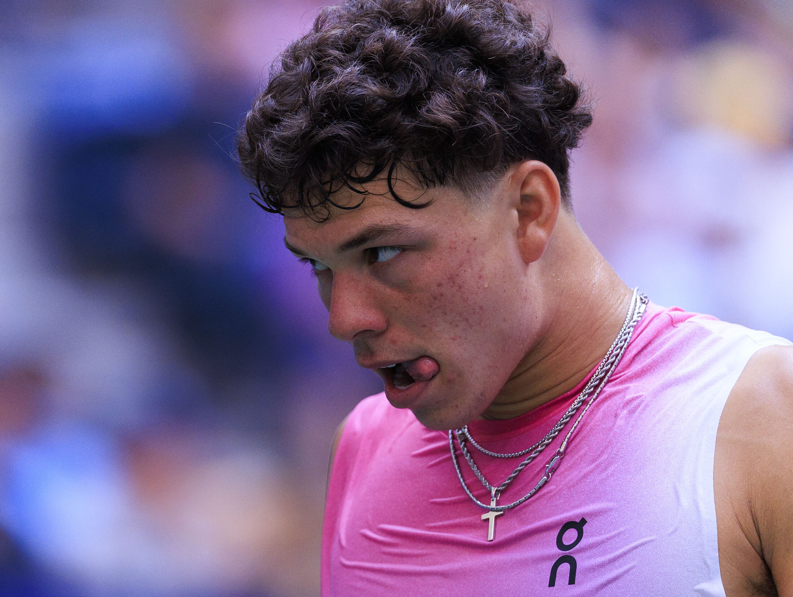 Ben Shelton during a tennis match. 