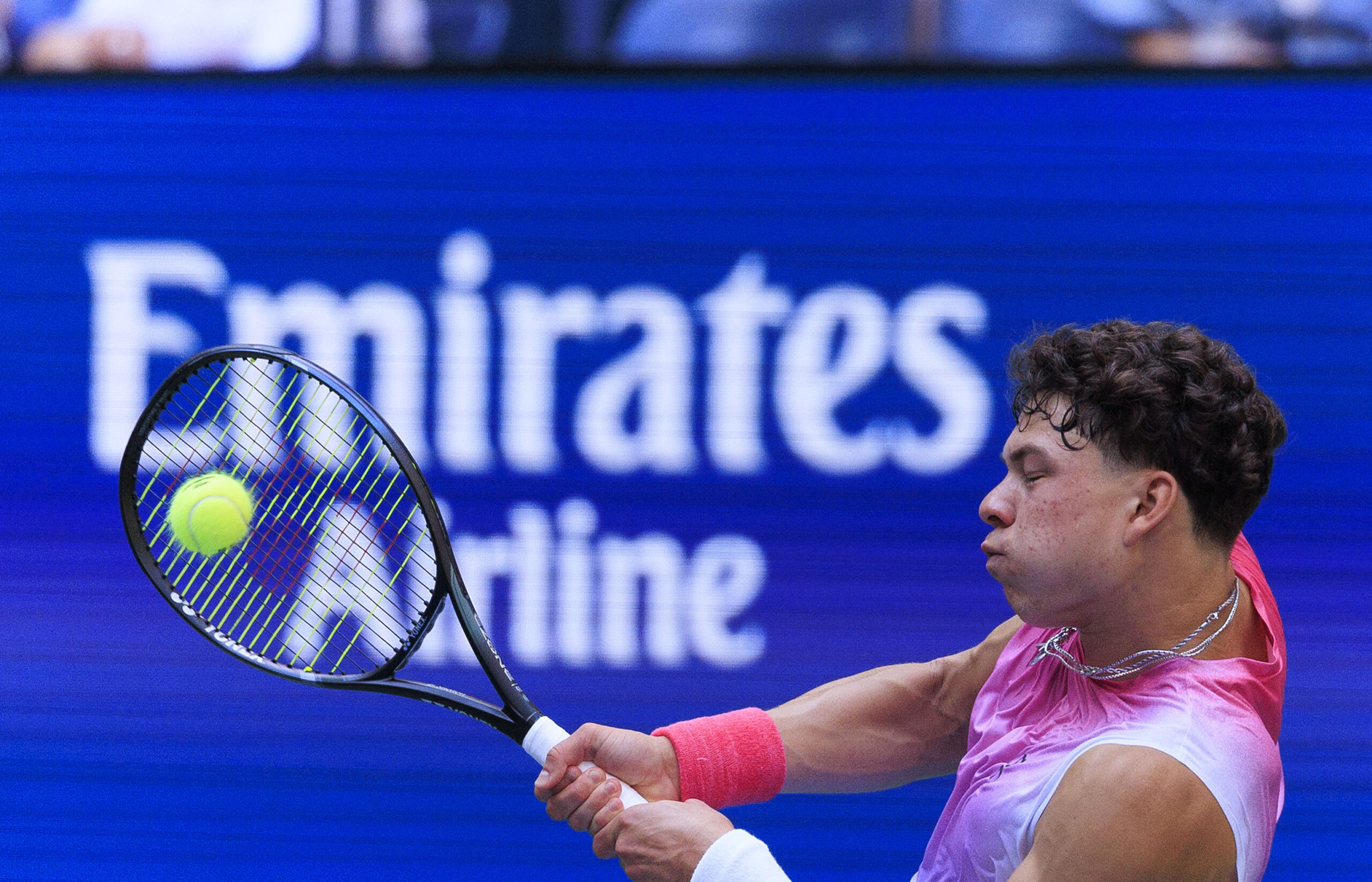 Ben Shelton during a tennis match. 
