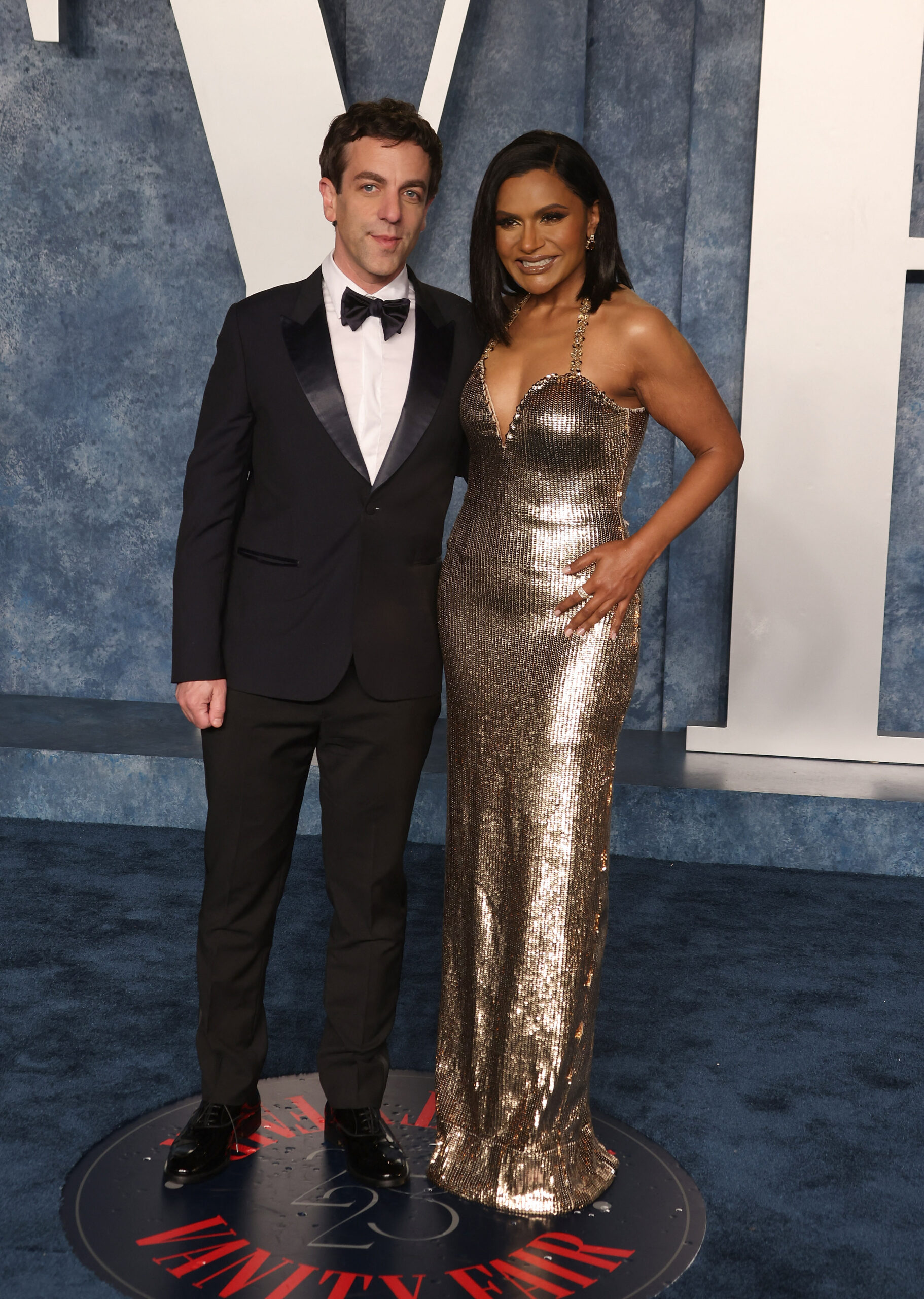 B.J. Novak and Mindy Kaling at 2023 Vanity Fair Oscar Party 
