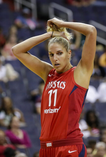 July 13, 2018: Washington Mystics G #11 Elena Delle Donne during a WNBA game between the Washington Mystics and the Chicago Sky at the Capital One Arena in Washington DC. Justin Cooper/CSM(Credit Image: © Justin Cooper/Cal Sport Media) Newscom/(Mega Agency TagID: csmphototwo408240.jpg) [Photo via Mega Agency]