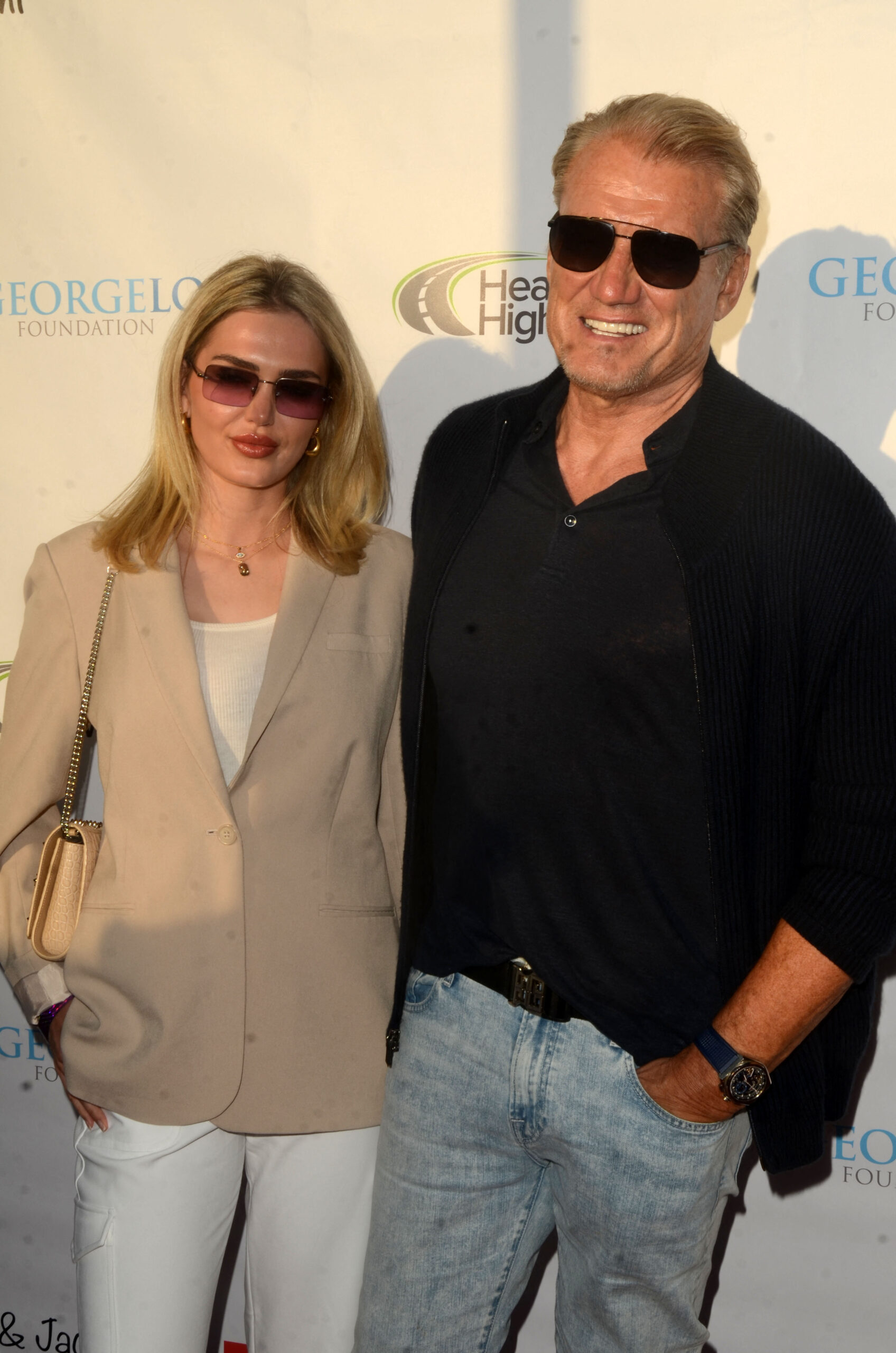 Emma Krokdal and Dolph Lundgren at the George Lopez Foundation 17th Annual Celebrity Golf Classic Pre-Party
