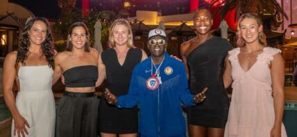 Flavor Flav parties with USA Olympic womens water polo team at Zouk Nightclub at Resorts World Las Vegas