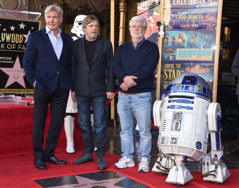 Mark Hamill and George Lucas at Hollywood Walk of Fame Ceremony