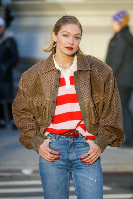 Gigi Hadid seen shooting for Maybelline Commercial in New York City