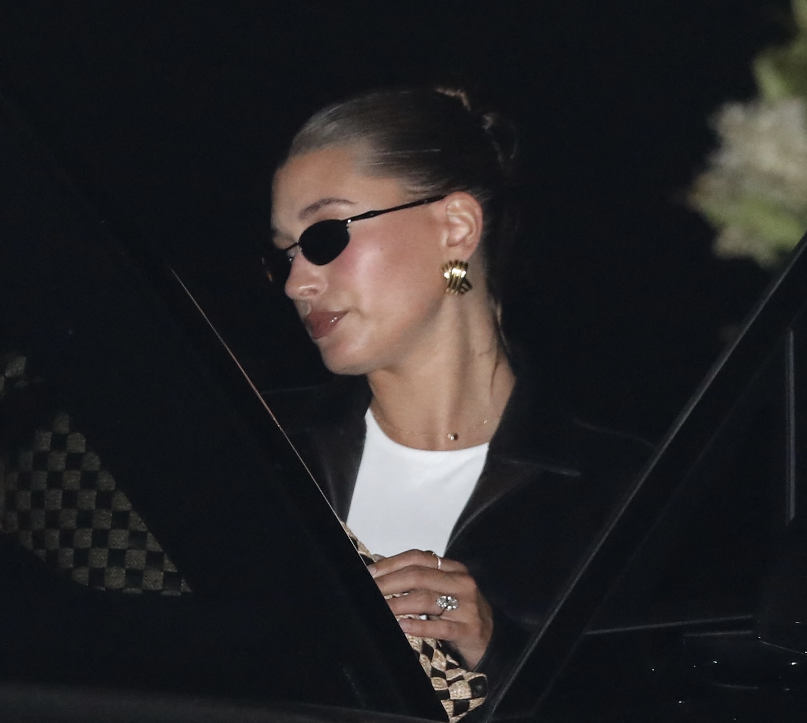 Hailey Bieber is seen leaving Nobu in Malibu