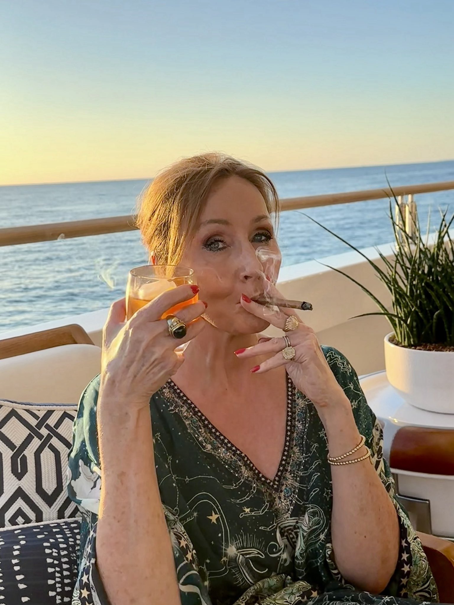 J.K. Rowling smokes a cigar to celebrate U.K. Supreme Court's anti-trans ruling